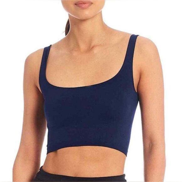 Free People Scoop Neck Crop Top Navy Size Medium - Picture 4 of 5